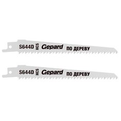 Пилка сабельная по дереву S644D (2 шт.) GEPARD (полотно для сабельной пилы, пропил криволинейный, быстрый рез) (GP0643-22) Gepard.