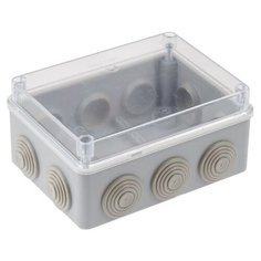 Коробка распаячная ОП 150х110х70мм, 10 мембр. вх., прозр.крышка IP55 ЮПИТЕР (JP7113-20)