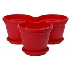 Кашпо тройное Gerber Trio (Гербера Трио) 42х42х16 cм, DRINA (цвета в ассортименте) (10353)