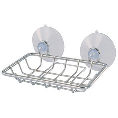 МЫЛЬНИЦА НА ПРИСОСКАХ ПРЯМОУГ. 12*9*7 СМ ХРОМ. "РЫЖИЙ КОТ" W2464