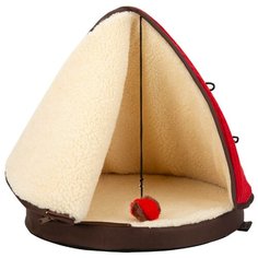 Лежак для кошек закрытый SCRUFFS "Юрта", красный, 45х45х50см (Великобритания)