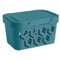 ЯЩИК С КРЫШКОЙ УНИВЕРСАЛЬНЫЙ "DELUXE", 189х132х110 ММ, 1,9Л (Голубой) Econova