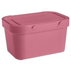 ЯЩИК С КРЫШКОЙ УНИВЕРСАЛЬНЫЙ "LUXE", 189х132х110 ММ, 1,9Л (Розовый) Econova