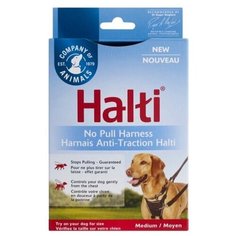 Шлейка для собак COA препятствующая натяжению "HALTI No Pull", черная, 34-50см (Великобритания)