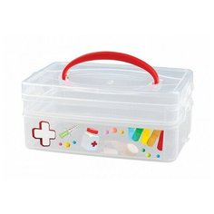 Econova Коробка универсальная Multi Box 2 секции, 24,5х16х10,5 см прозрачный