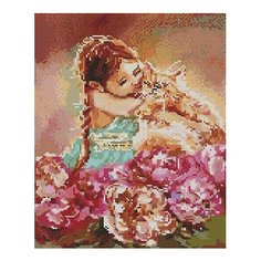 Алмазная мозаика ACPK 59003 Мой милый рыжик/ Девочка с котом (Логинова Аннет) 30х40см Paintboy