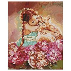 Алмазная мозаика APK 59003 Мой милый рыжик/ Девочка с котом (Логинова Аннет) 40х50см Paintboy