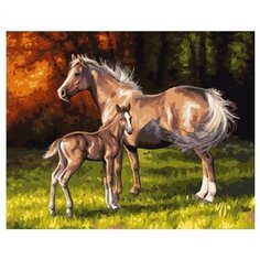 Картина по номерам Paintboy, 35040 Ветер в гривах лошадей, холст на подрамнике 40х50см