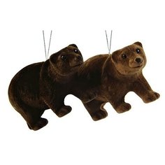 Елочное украшение БУРЫЙ МИШКА, коричневый, 10х6 см, разные модели, Kaemingk 517721