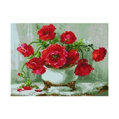 Алмазная мозаика EF 945 Маки в белой вазе 30*40 Paintboy