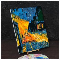 Картина по номерам Школа талантов на холсте, с подрамником "Ночная терраса кафе" Винсент ван Гог, 40*50 см