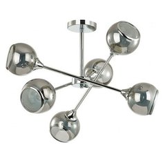 Люстра на штанге Lumion, 6х60W, хром, размеры (мм)-600x360, плафон - дымчатый