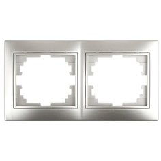 Intro Рамка 2-м СП Plano 1-502-03 гор. алюм. Intro Б0030094