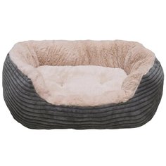 Лежак с бортиками для животных овальный ROSEWOOD "Джимбо", серый, 81х63х18см (Великобритания)