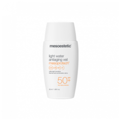 Солнцезащитная антивозрастная эмульсия для лица SPF 50+ Mesoprotech light water antiaging veil 50+, Mesoestetic
