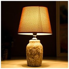 Лампа настольная Risalux E14, 40 Вт, серо-коричневая, 20*20*30 см