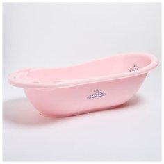 Ванна детская Tega Baby "Кролики" со сливом и термометром, 86 см, цвет розовый