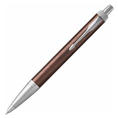 Ручка шариковая PARKER "IM Premium Brown CT", корпус коричневый с гравировкой, хромированные детали, синяя, 1931679, 1 шт.