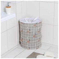 Корзина для белья складная Доляна "Прованс", 34,5*34,5*43 см