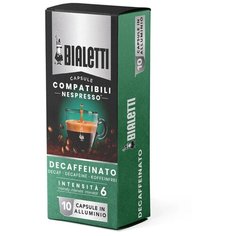Кофе в капсулах Bialetti Decaffeinato / Декафинато / для кофемашин Nespresso 10 шт