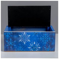 Кашпо Дарите Счастье с грифельной табличкой, "Снежинки", 24,5*14,5*14,5 см