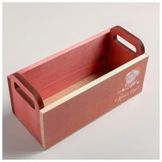 Деревянный ящик Дарите Счастье с ручками, "Единорог", золотой, 24,5*5*10 см