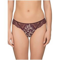 Lauma Трусы Flower Rain стринги средней посадки кружевные, размер 36, красный виноград