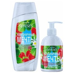 Набор "Клубничные мечты",крем-гель для душа 250мг.+жидкое мыло Avon