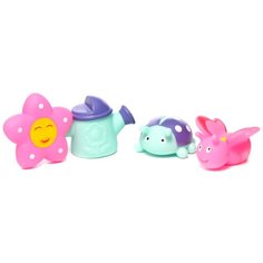 Бабочка, божья коровка, звезда, лейка, Bondibon (набор игрушек для ванны)