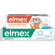 Набор зубных паст Elmex Детская от 2 до 6 лет, 50 мл + Сенситив Плюс для чувствительных зубов, 75 мл