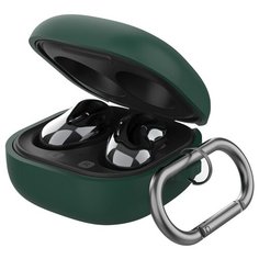 Силиконовый чехол с карабином для Samsung Galaxy Buds Live / Buds Pro, зеленый Deppa