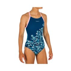 Купальник слитный для девочек Jade Wave, размер: 149-159 CM 12-13, цвет: Бензиново-Синий NABAIJI Х Декатлон Decathlon