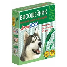 Доктор ZOO ошейник от блох и клещей 65 см для собак и щенков зеленый