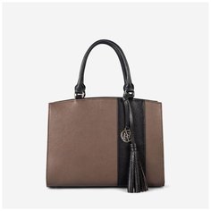 Сумка женская Афина 454 чёрная/кофе флотер Afina