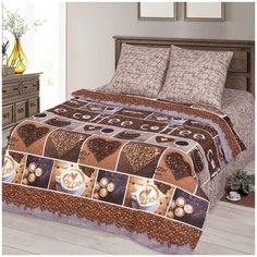 Постельное белье бязь артдизайн кофемания 2-х спальное с евро простыней Iv Selena