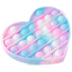 Pop it Тактильная Игрушка антистресс с пузырьками / Поп ит пупырка сенсорная игрушка для развития моторики / Развивающая игра для детей и взрослых (Сердце), Розовый Pastila