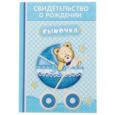 Ukid MARKET Папка под свидетельство о рождении мальчика "Коляска" с карманом для бирки