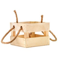 Ящик деревянный с веревочными ручками Паприка Корица
