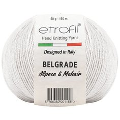 Пряжа Etrofil BELGRADE 50гр 125м (10% кид мохер, 5% беби альпака, 55% полиамид, 30% вискоза) (70027 белый) 10 шт