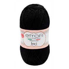 Пряжа Etrofil INCI 100гр. 230м (100% акрил Premium антипиллинг) (70978 черный) 5 шт