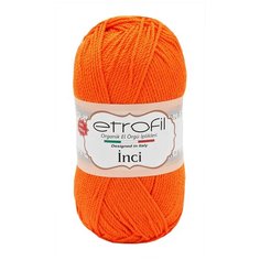 Пряжа Etrofil INCI 100гр. 230м (100% акрил Premium антипиллинг) (72044 оранжевый) 5 шт
