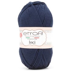 Пряжа Etrofil INCI 100гр. 230м (100% акрил Premium антипиллинг) (74026 темно-синий) 5 шт