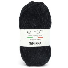 Пряжа Etrofil SIMIRNA 100гр. 100м (92% полиэстер, 8% люрекс) (70092 черный) 5 шт