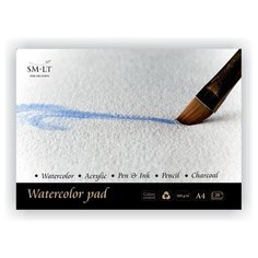 Альбом SM-LT Watercolor А4 20л 260 г/м2 белый, склейка AS-20(260) Smiltainis