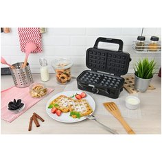 Многофункциональный гриль GFGRIL GF-085 с 3 видами панелей: гриль, вафли, сэндвичи, 1200 Вт