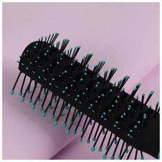 Расческа массажная Meizer вентилируемая, цвет черный-бирюзовый