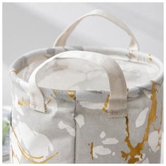 Корзина для мелочей Доляна "Мрамор", 20*20*24 см, серая (5453906)