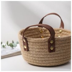 Корзина для хранения Доляна плетеная, "Айко", 21,5*21,5*16,5 см (5600101)