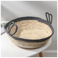 Корзина для хранения Доляна "Рони", 35*35*17 см, серая (5438310)