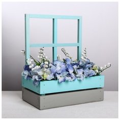 Кашпо Дарите Счастье с окном, мятный, 15*9*25 см